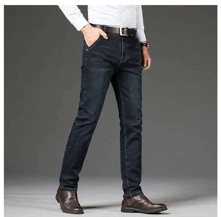 Classic Fit Plus Size Men's Denim Trousers ATHLEXES