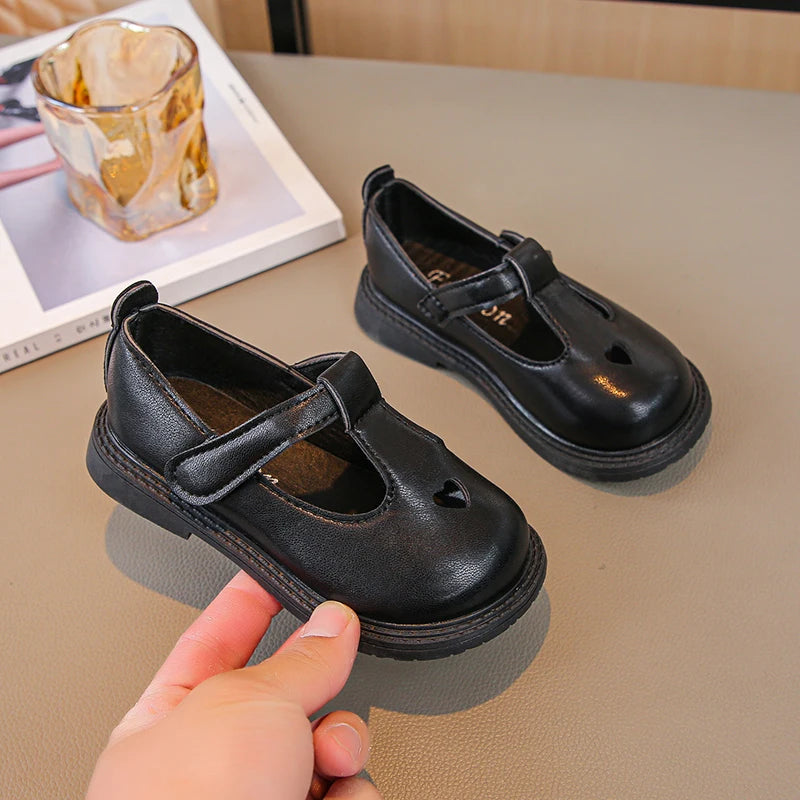 Charming Heart Princess Leather Flats for Kids ATHLEXES