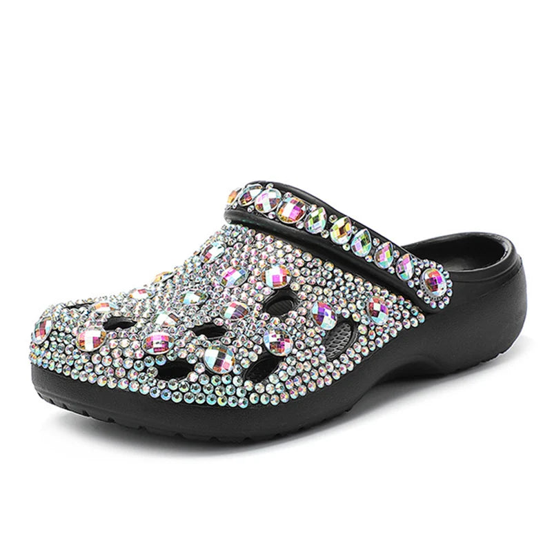 Luxury Rhinestone Beach Slides for Women - Summer EVA Comfort ATHLEXES