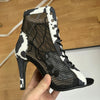 Hollow Mesh Peep Toe Stilettos: Summer High Heel Fashion ATHLEXES