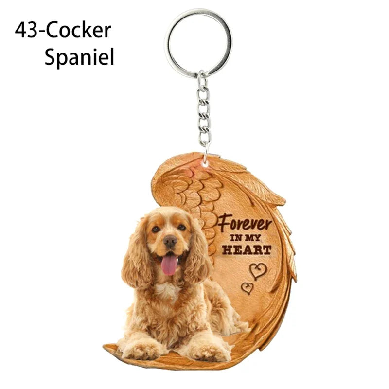 Heartfelt Dog Angel Pendant Keychain ATHLEXES