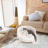 PlushNest Luxury Cat Bed with Waterproof Cushion and Stylish Wood Legs ATHLEXES