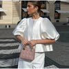 Elegant Puffy Sleeve Blouse for Women 2025 Summer Tops ATHLEXES