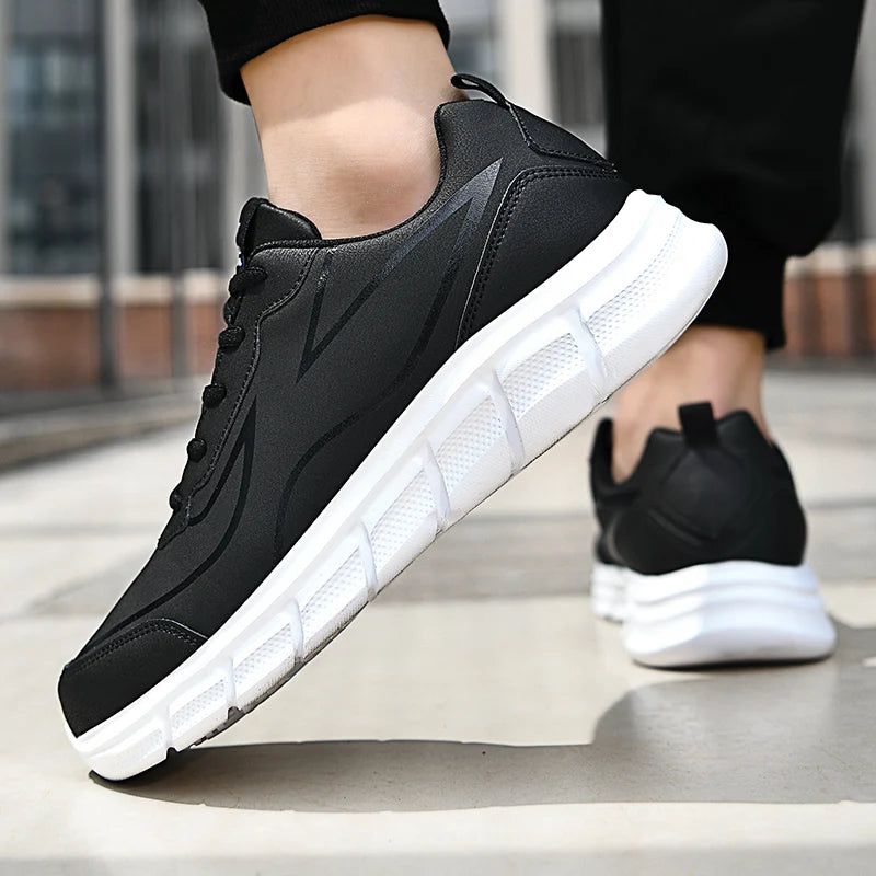 YRZL Waterproof Leather Running Shoes for Men - Comfortable & Durable ATHLEXES