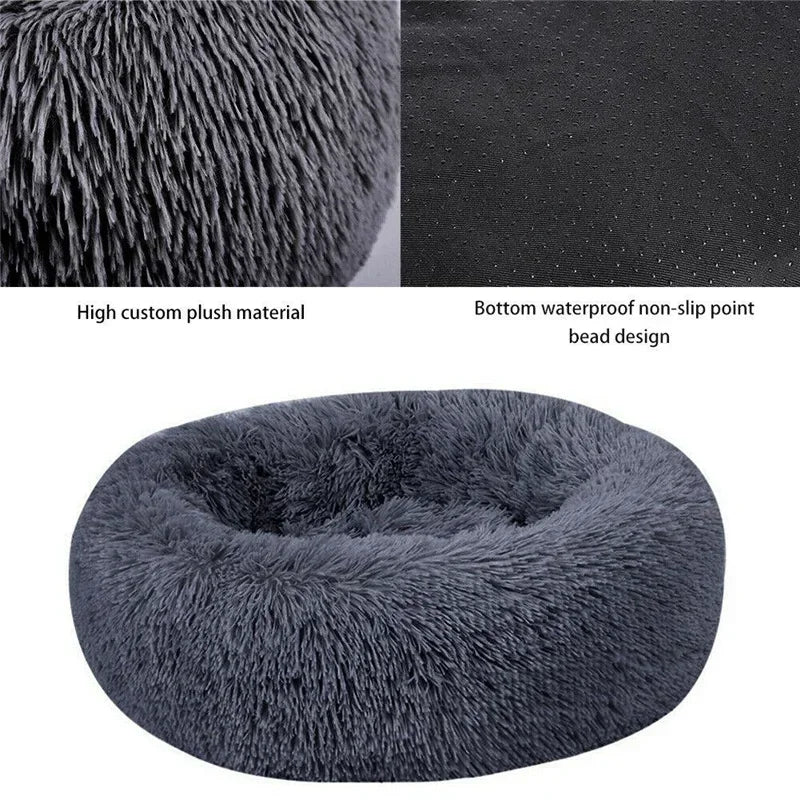 Plush Pet Bed Large Dogs Cats Soothing Round Mat Cozy Sleeping Pad Small Medium Animals Soft Cushion House 2024 New ATHLEXES