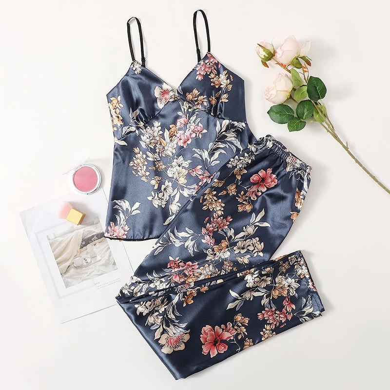 Womens Satin Cami Sleepwear Set ATHLEXES
