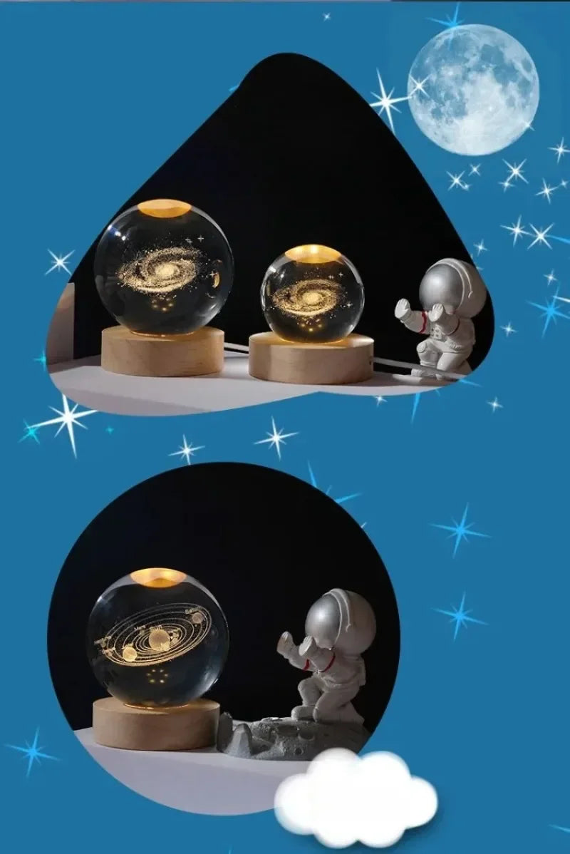 Luminous Saturn 3D Solar System Crystal Sphere ATHLEXES