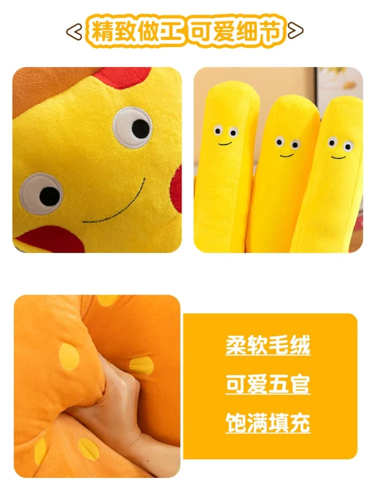 Plush Snack Playset: Hamburger & Fries Doll Toy ATHLEXES