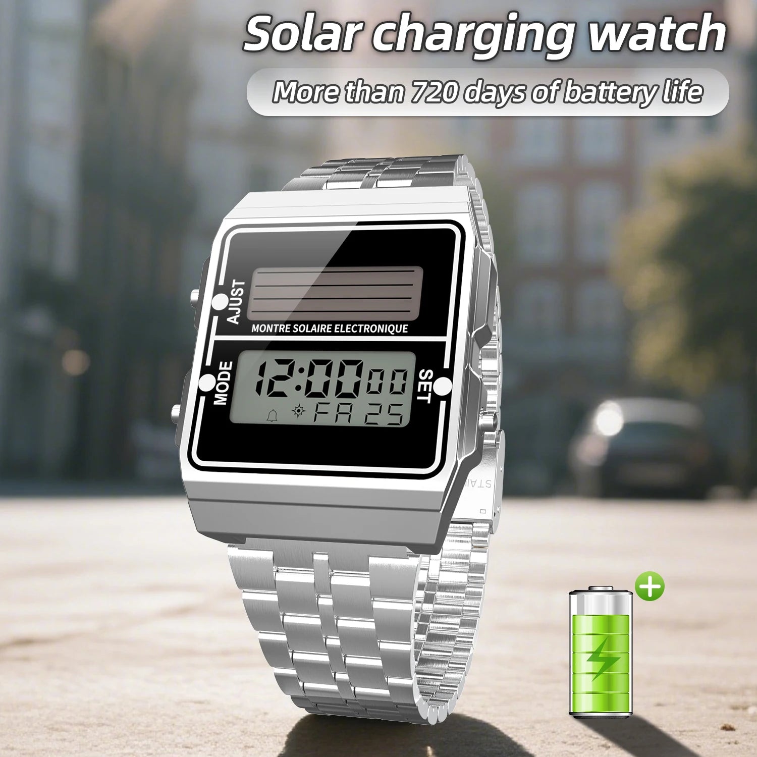 SolarSport Retro Digital Chronograph Watch ATHLEXES