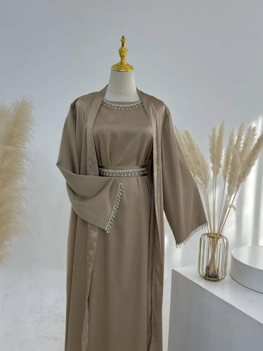 Eid Silky Satin Abaya Set ATHLEXES