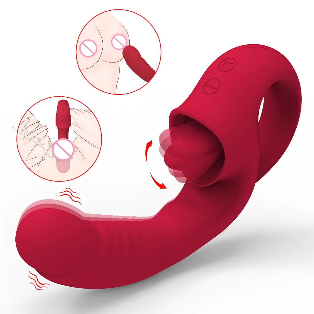 RealFeel G-Spot Tongue Vibrator with 10 Modes ATHLEXES