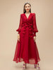 Elegant Red Chiffon Party Dress for Women ATHLEXES