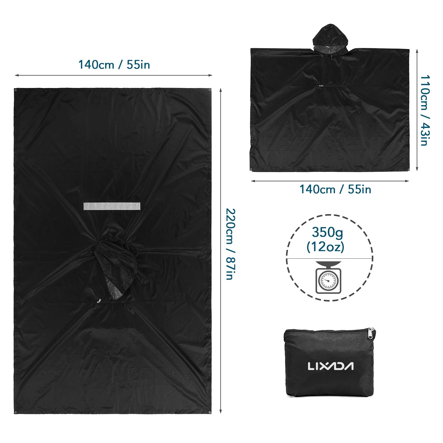 Lixada Adventure-Ready Waterproof Hooded Poncho ATHLEXES