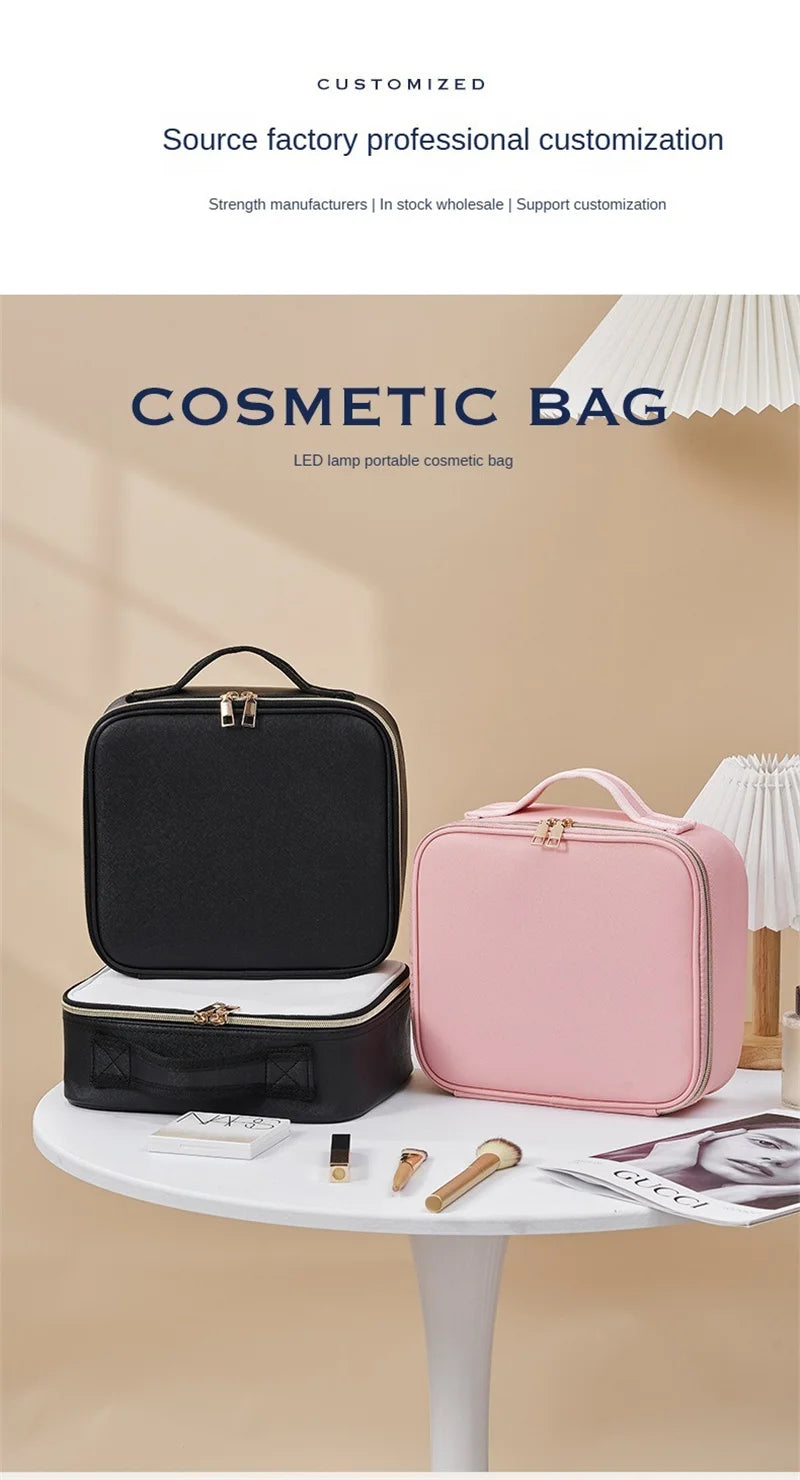 LuxeGlow LED Makeup Case with Mirror ATHLEXES