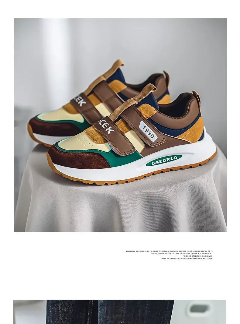 Retro Patchwork Men's Fashion Sneakers for Outdoor Sport ATHLEXES