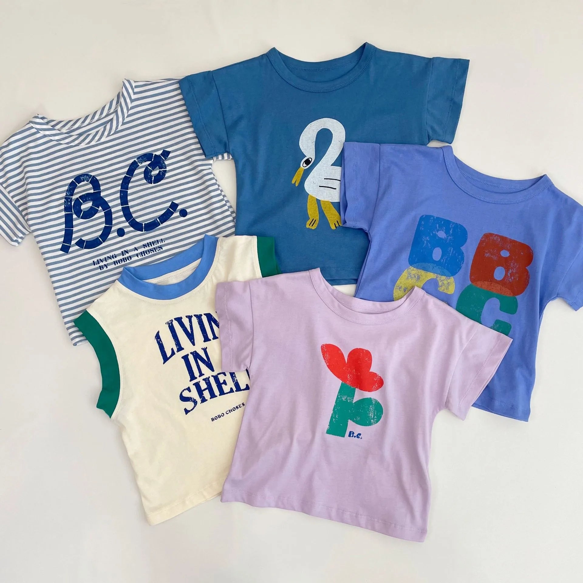 Korean Cotton Cartoon Tees for Kids 2025 Summer Collection ATHLEXES