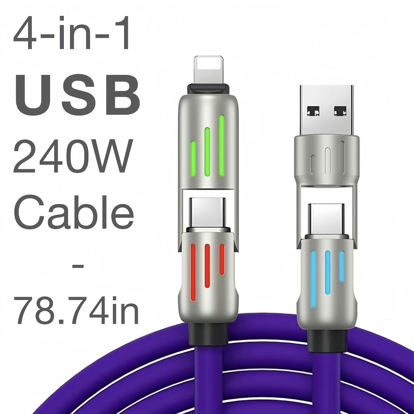 PowerSync 240W 4-in-1 Fast Charging Cable ATHLEXES