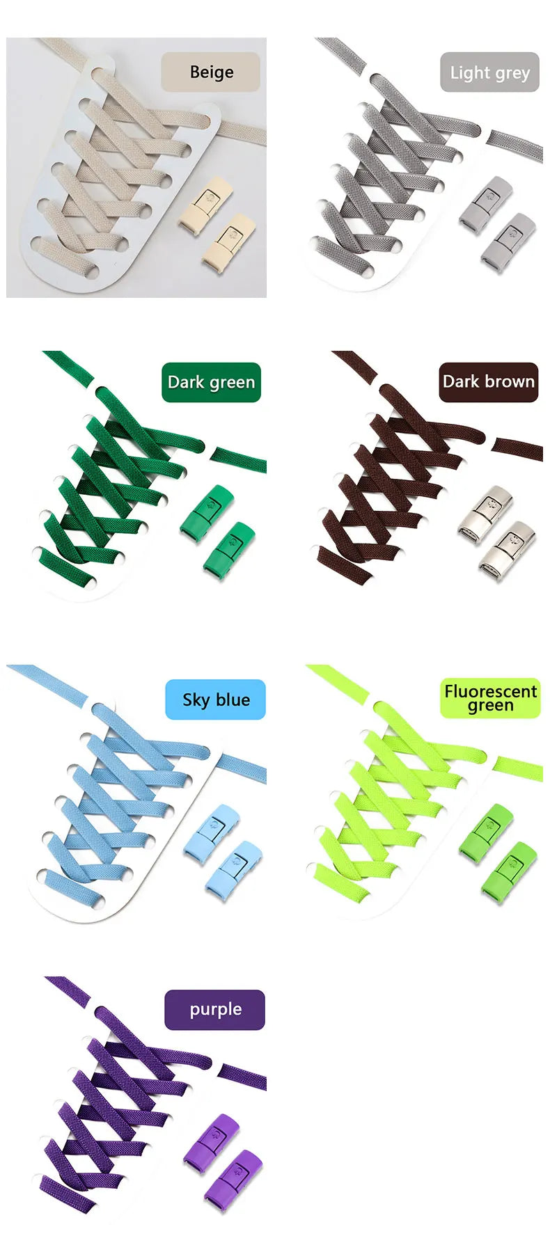 No Tie Elastic Press Lock Shoelaces for All ATHLEXES