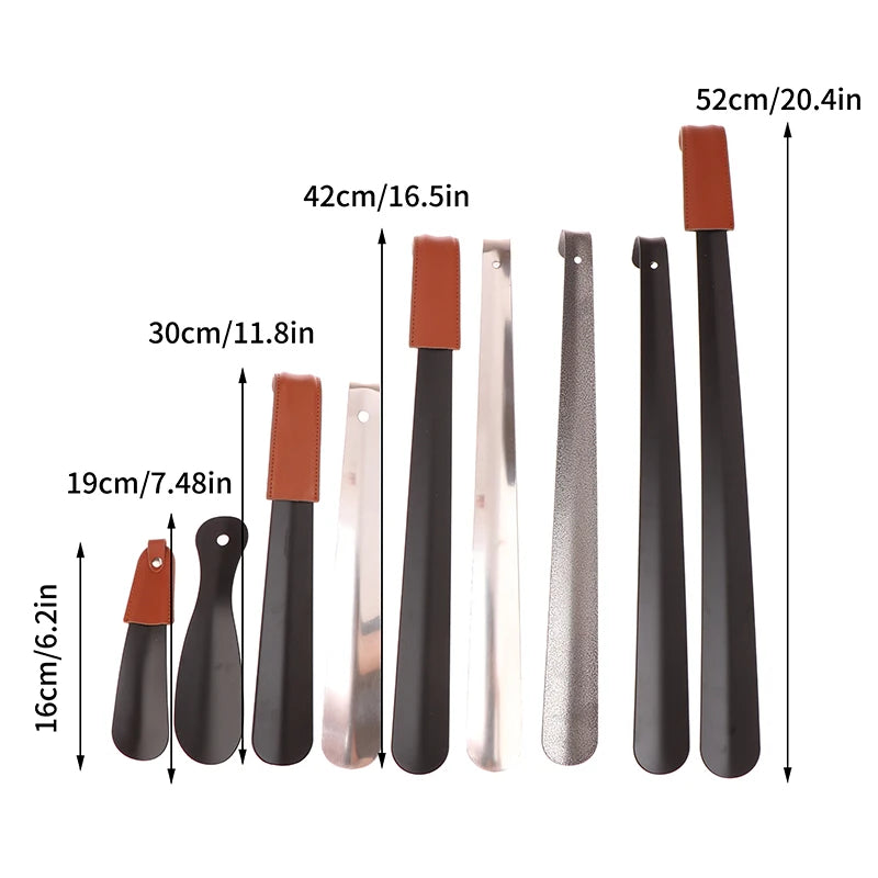 Elegant Stainless Steel Shoe Horn with Leather Cover ATHLEXES