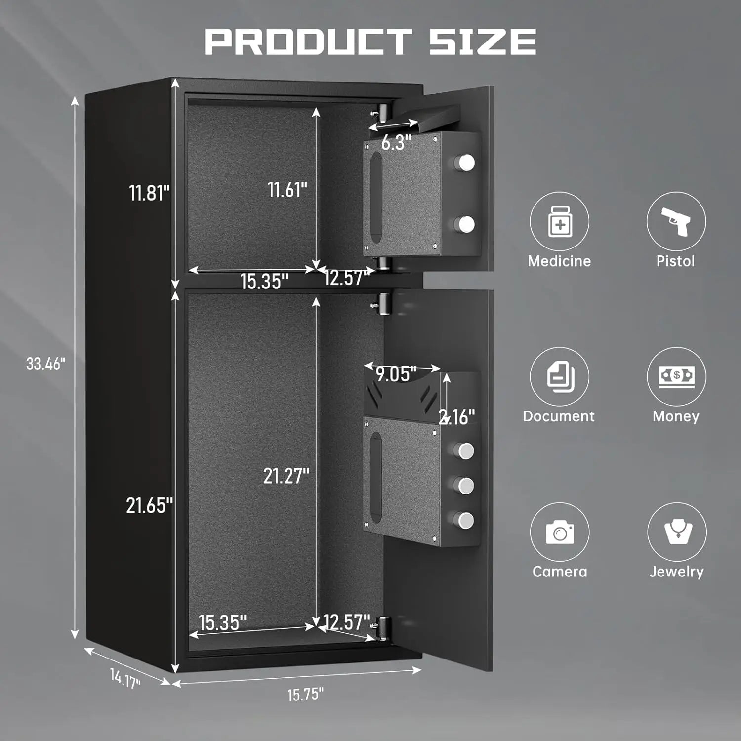 SecureGuard Heavy Duty Safe with Dual Alarm System ATHLEXES