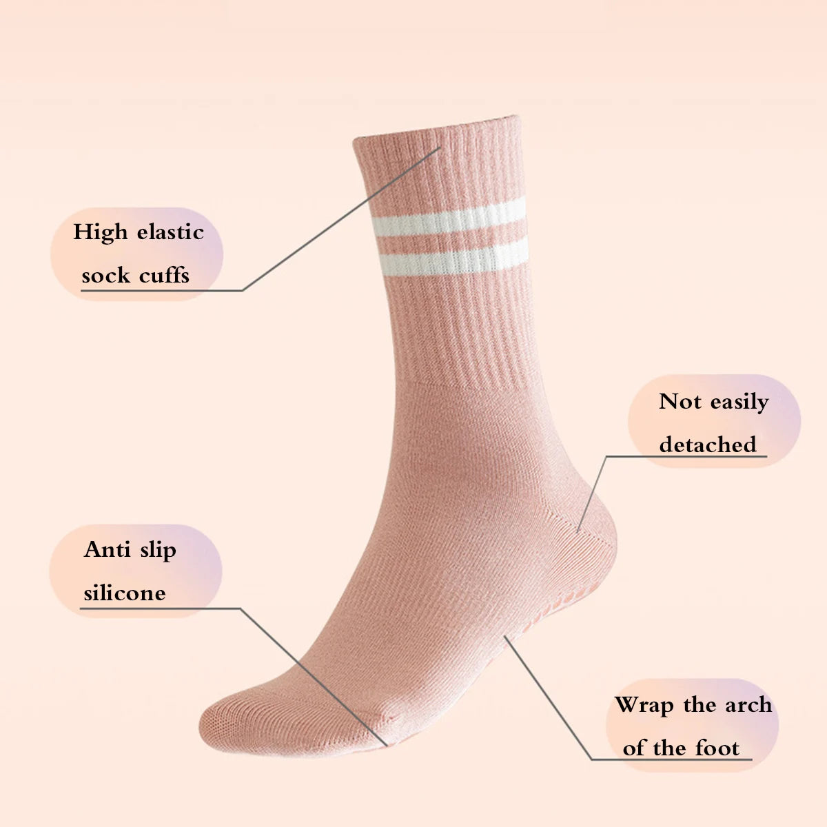 GripFit Non Slip Pilates Socks for Women ATHLEXES