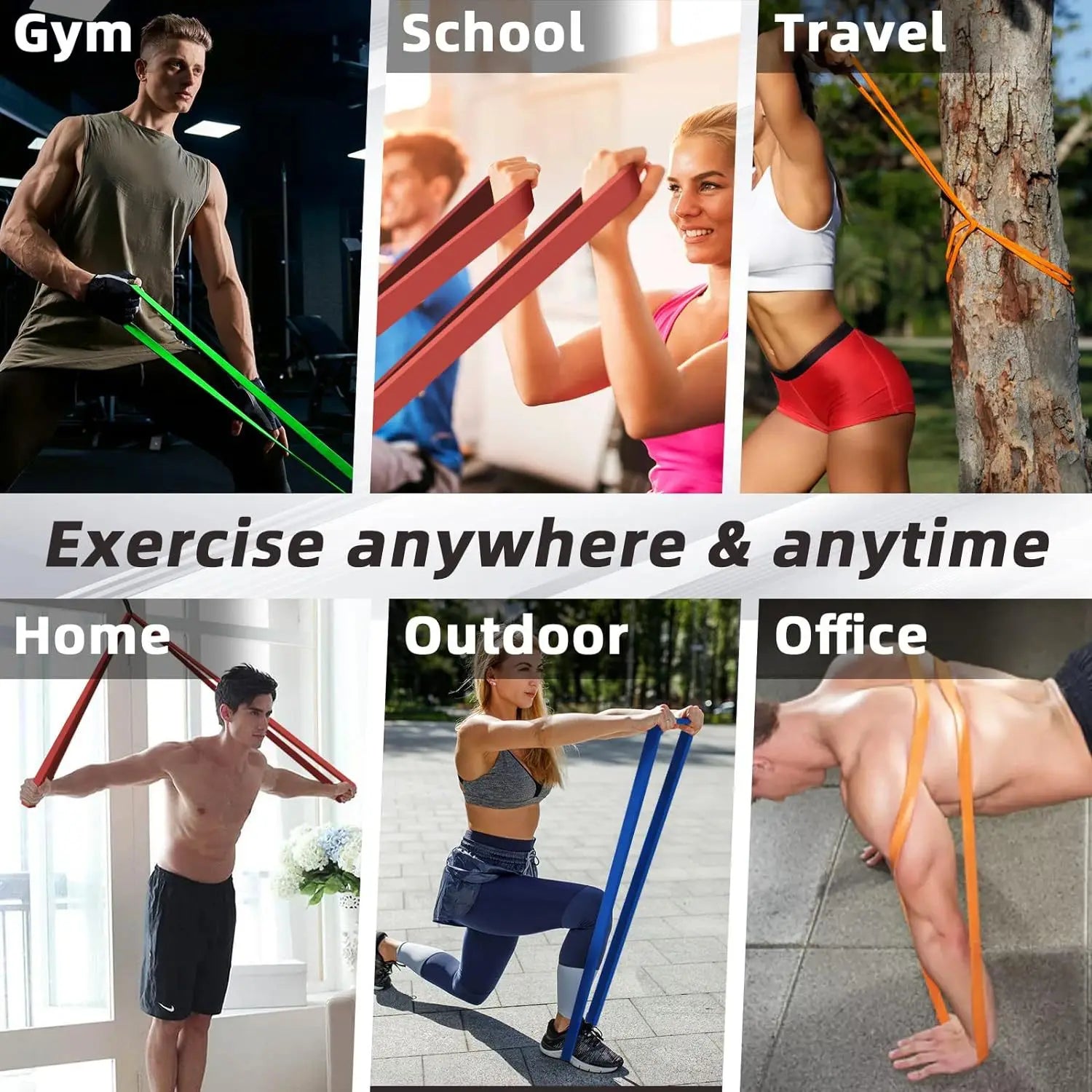 ProFlex 20-230lbs Resistance Band Set for Training ATHLEXES