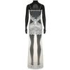 Sheer Elegance Floral Mesh Maxi Dress ATHLEXES