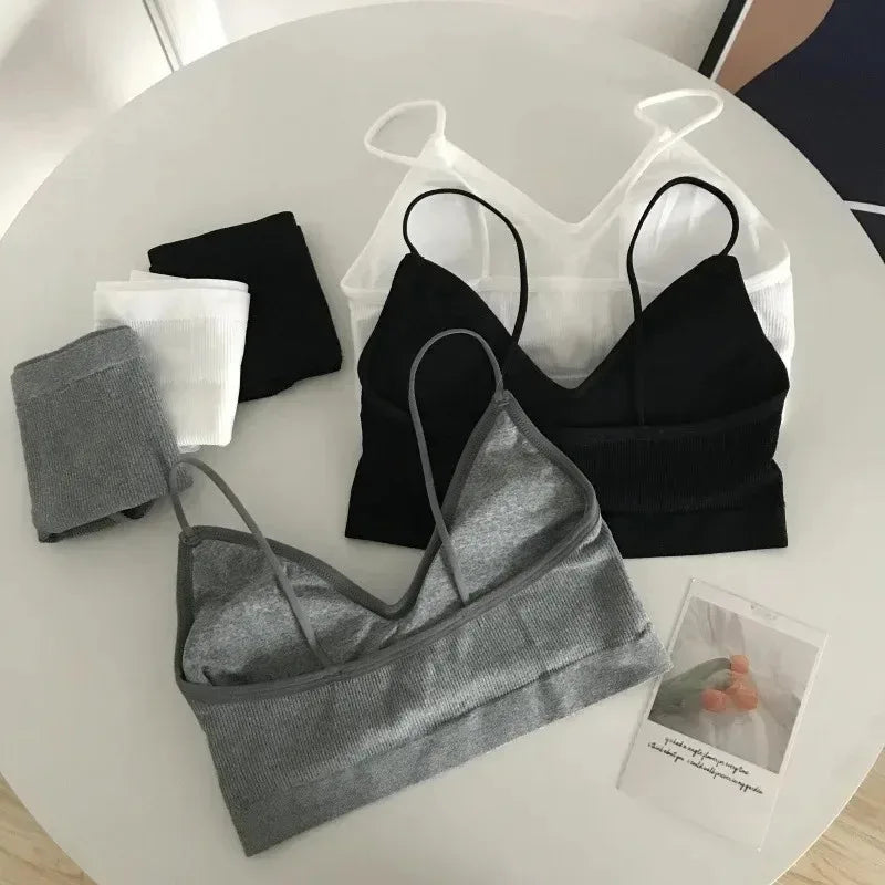Women's Sports Bra Set Underwear Bra Korean Style Push Up No Steel Ring Bra High Elastic Panty Set ATHLEXES