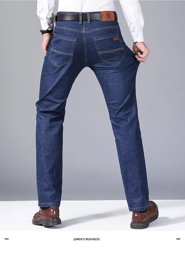Classic Slim Fit Black Biker Jeans for Men ATHLEXES