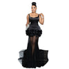 Elegant 3D Floral Mesh Mermaid Maxi Dress ATHLEXES