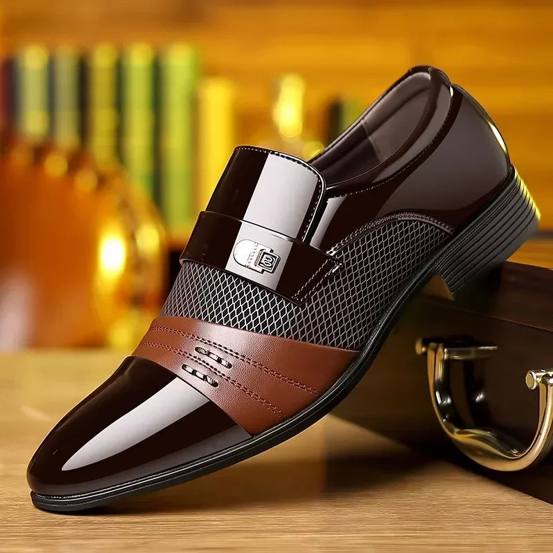 Classic Black Pointed Toe Leather Loafers for Men ATHLEXES