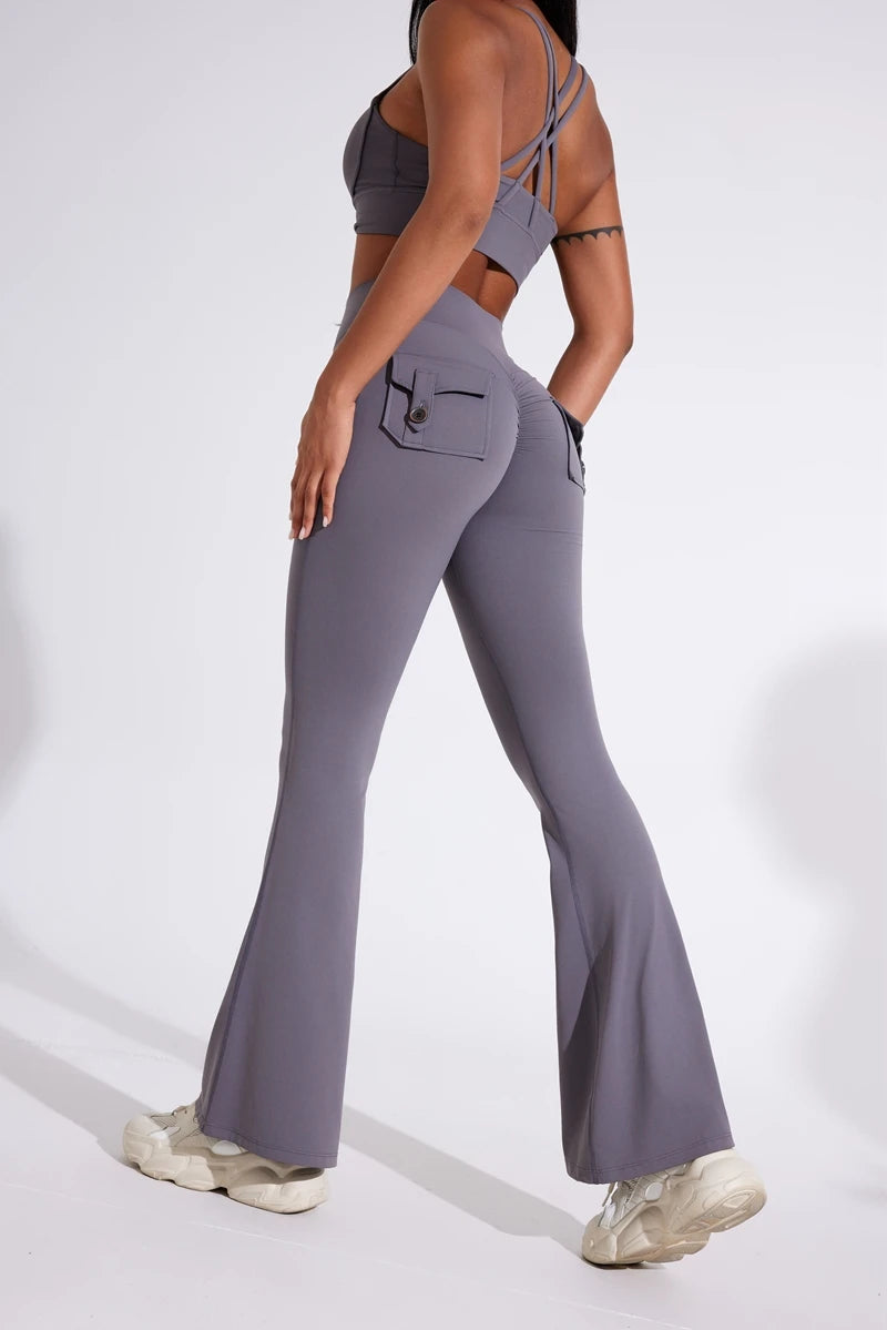 JoyFit High Waisted Bell Bottom Yoga Pants ATHLEXES