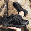 HIKEUP Men's Hiking Shoes Suede Leather Outdoor Shoes Wear-resistant Men Trekking Walking Hunting Tactical Sneakers ATHLEXES