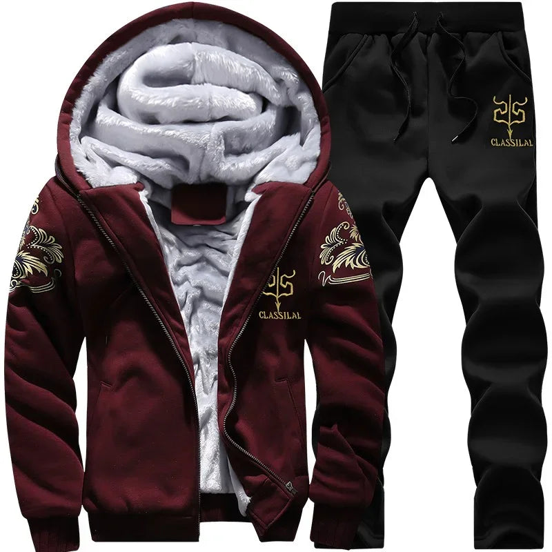 Men's Warm Hooded Sports Set for Autumn & Winter ATHLEXES