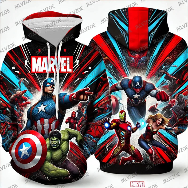 SpiderMan & Captain America 3D Print Oversized Hoodie ATHLEXES