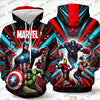 SpiderMan & Captain America 3D Print Oversized Hoodie ATHLEXES