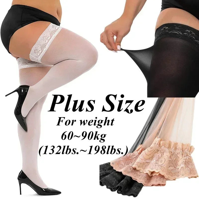 Luxe Lace Plus Size Stay-Up Thigh High Socks ATHLEXES
