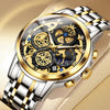 OLEVS Luxury Waterproof Gold Skeleton Watch ATHLEXES