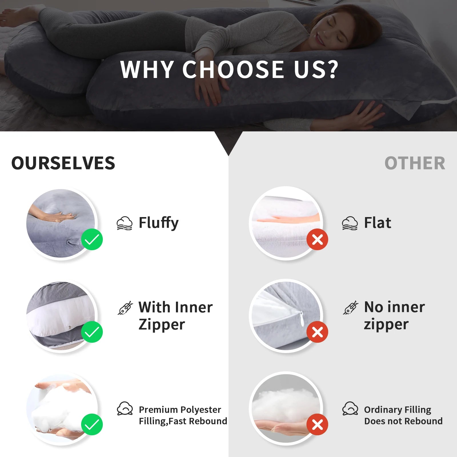CloudNest G Shaped Maternity Support Pillow ATHLEXES
