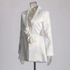 Elegant 3D Flower Blazer and Wide Leg Pant Set ATHLEXES
