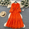Chic French Lace Ruffle Dress for Women ATHLEXES