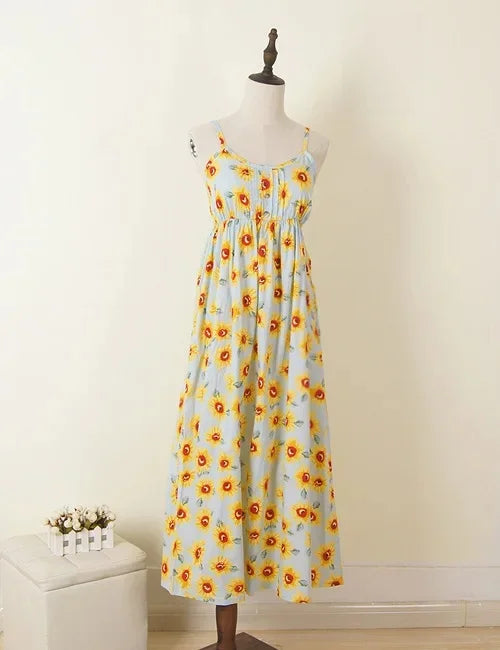 Floral Summer Maxi Halter Dress ATHLEXES