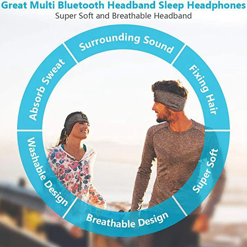 SleepSound Bluetooth Eye Mask Headphones with Soft Headband ATHLEXES