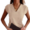 Elegant Khaki V-Neck Summer Blouse for Women ATHLEXES
