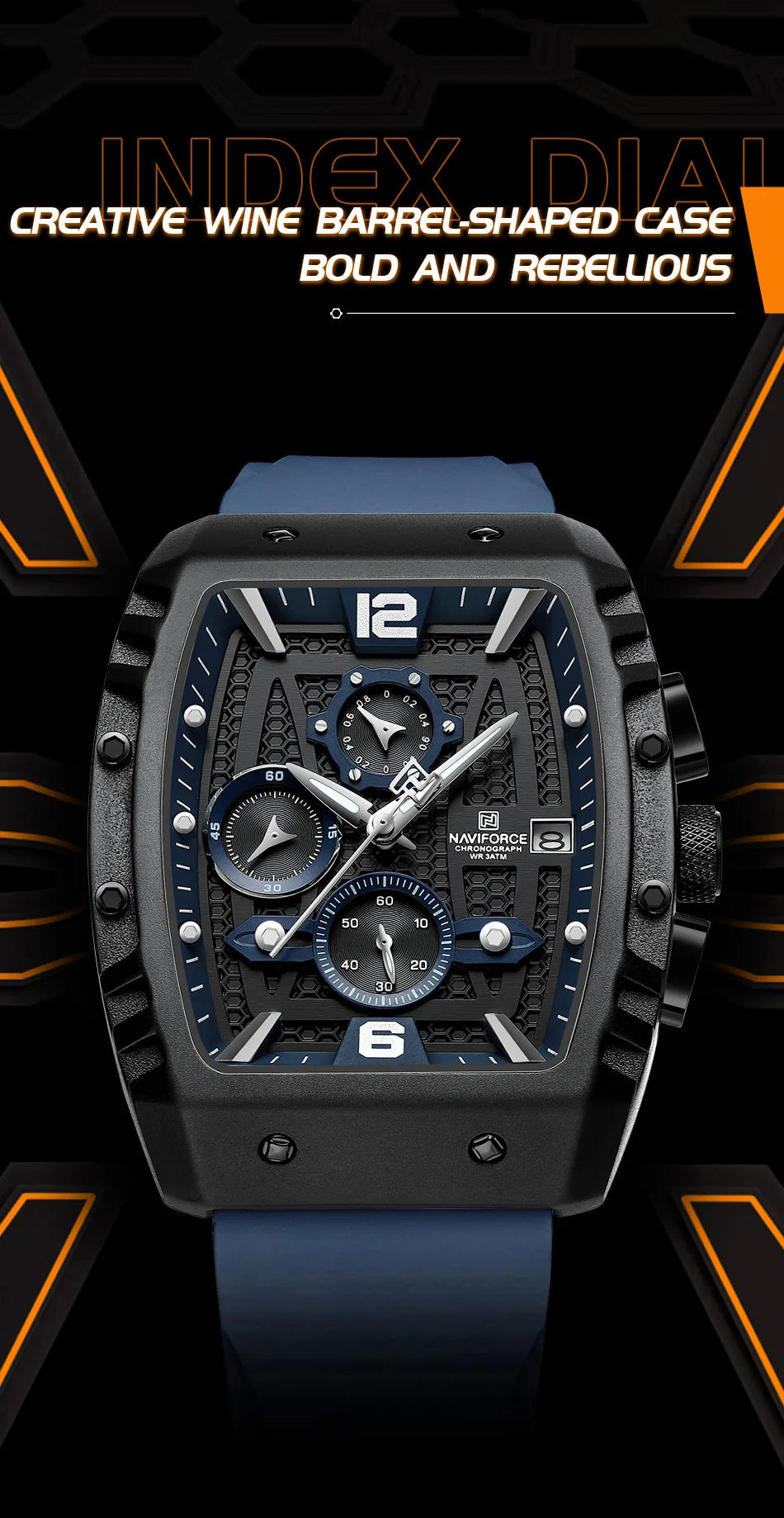 NAVIFORCE NF8025 Waterproof Sport Chronograph Watch ATHLEXES