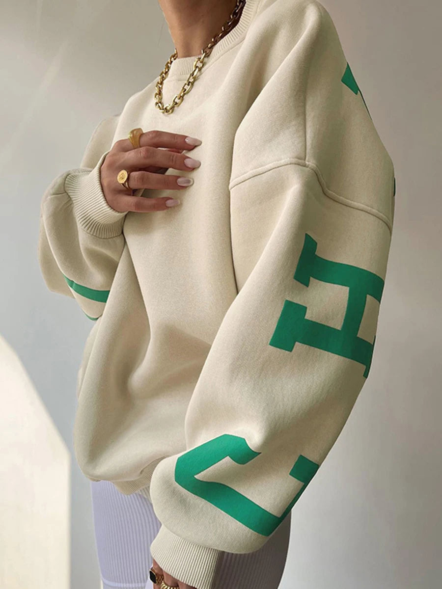 ChicStreet Trendy Oversized Letter Hoodie ATHLEXES