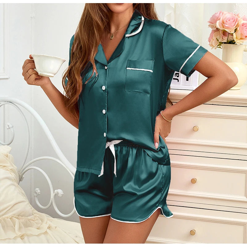 SilkDream Women's Satin Pajama Set ATHLEXES