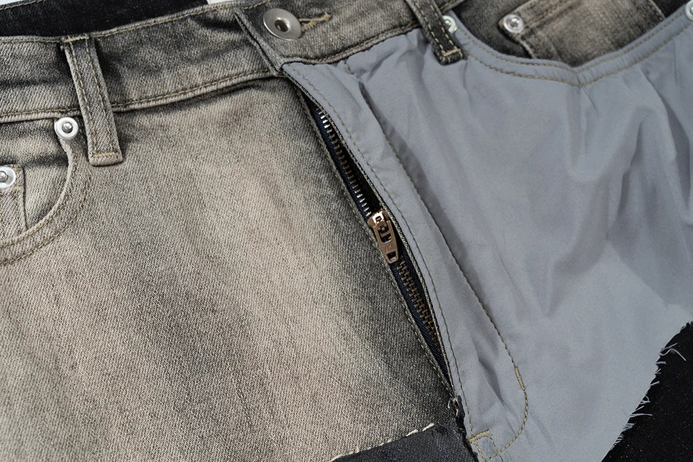 Gradient Ribbons Unisex Baggy Y2K Flare Denim Pants ATHLEXES