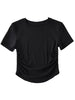 Harajuku Ruched Side Cotton Crew Neck Tee ATHLEXES