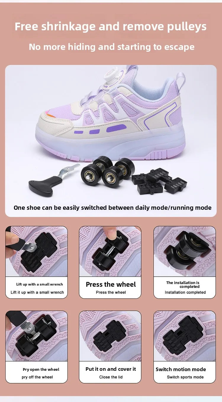 ShinyGlow LED Roller Skate Shoes for Kids ATHLEXES